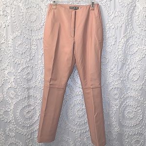 Leather Vintage Pink Buttery Soft Fully Lined Pockets Zip Up Pants 10